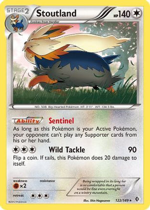 Stoutland 122/149 - Boundaries Crossed Reverse Holofoil - Poke-Collect
