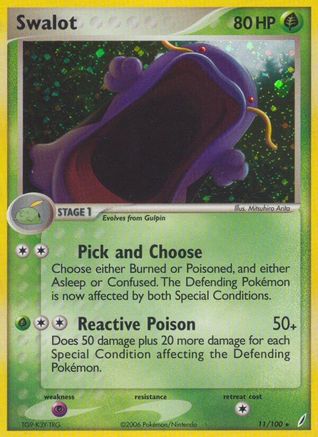 Swalot 11/100 - Crystal Guardians Reverse Holofoil - Poke-Collect
