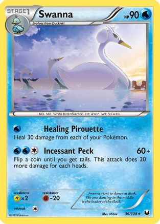 Swanna 36/108 - Dark Explorers Reverse Holofoil - Poke-Collect