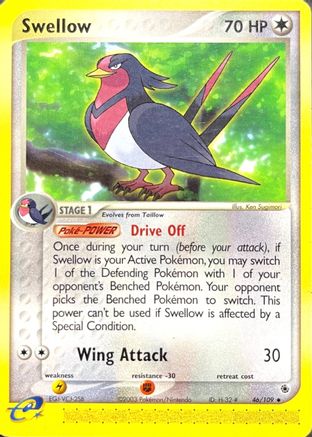 Swellow 46/109 - Ruby & Sapphire Reverse Holofoil - Poke-Collect