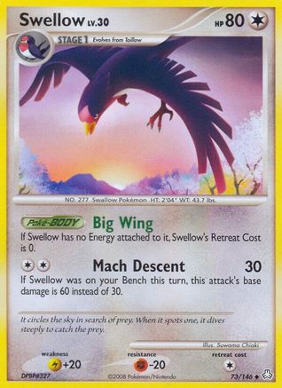 Swellow 73/146 - Legends Awakened Reverse Holofoil - Poke-Collect