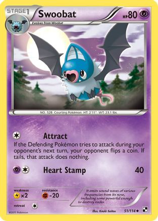 Swoobat 51/114 - Black & White - Poke-Collect