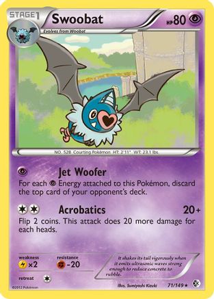 Swoobat 71/149 - Boundaries Crossed Reverse Holofoil - Poke-Collect