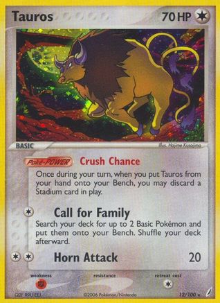 Tauros 12/100 - Crystal Guardians Holofoil - Poke-Collect