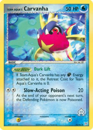 Team Aqua's Carvanha 25/95 - Team Magma vs Team Aqua Reverse Holofoil - Poke-Collect