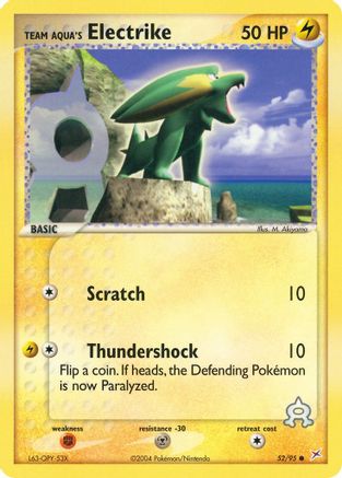 Team Aqua's Electrike 52/95 - Team Magma vs Team Aqua Reverse Holofoil - Poke-Collect