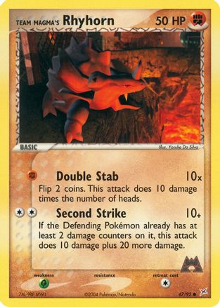 Team Magma's Rhyhorn 67/95 - Team Magma vs Team Aqua Reverse Holofoil - Poke-Collect
