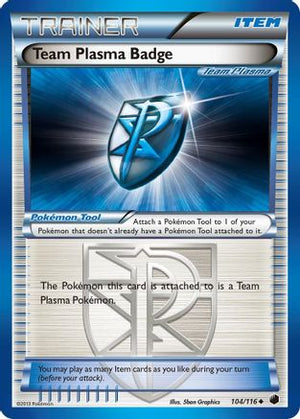 Team Plasma Badge 104/116 - Plasma Freeze Reverse Holofoil - Poke-Collect