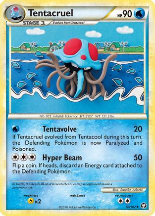 Tentacruel 50/102 - HSTriumphant Reverse Holofoil - Poke-Collect