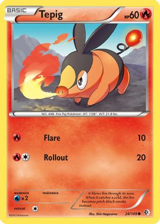 Tepig 24/149 - Boundaries Crossed Reverse Holofoil - Poke-Collect