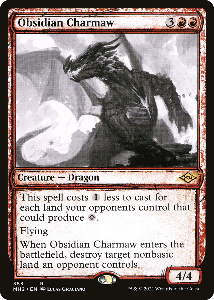 Obsidian Charmaw (MH2-353) - Modern Horizons 2: (Showcase) Foil - Poke-Collect