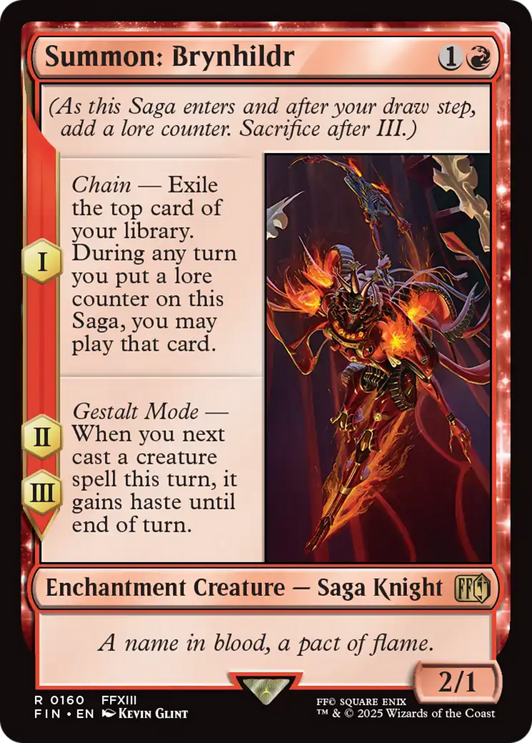 Summon: Brynhildr (FIN-160) - FINAL FANTASY: (enchantment) Foil - Poke-Collect