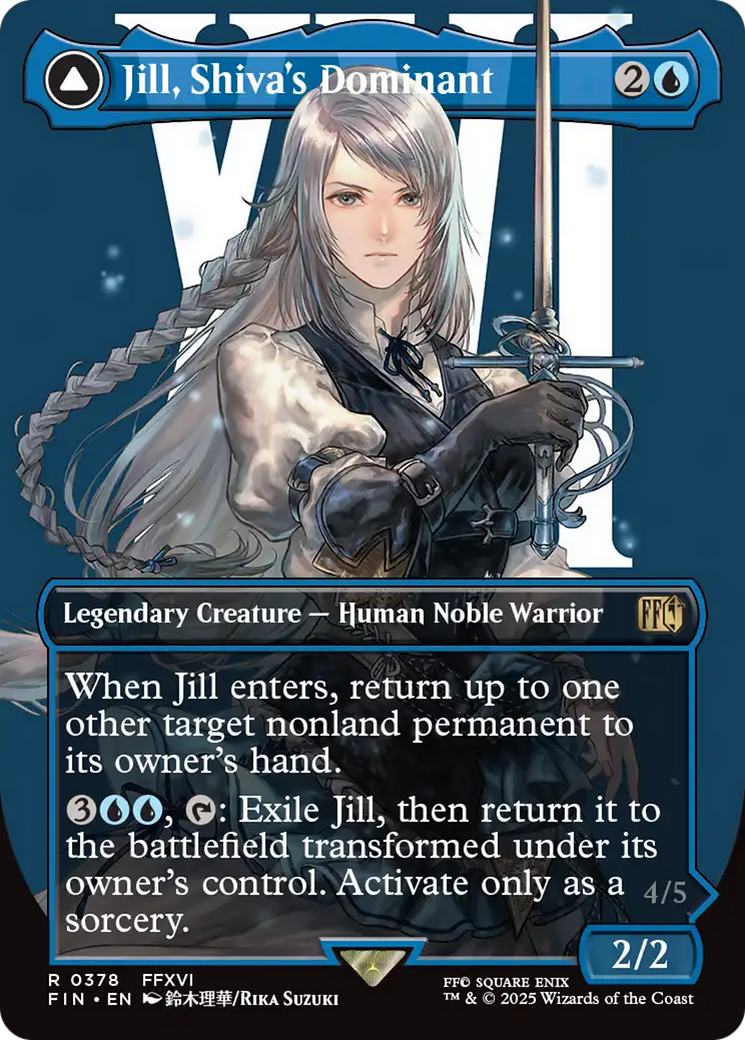 Jill, Shiva's Dominant // Shiva, Warden of Ice (FIN-378) - FINAL FANTASY: (enchantment) (Borderless) Foil - Poke-Collect