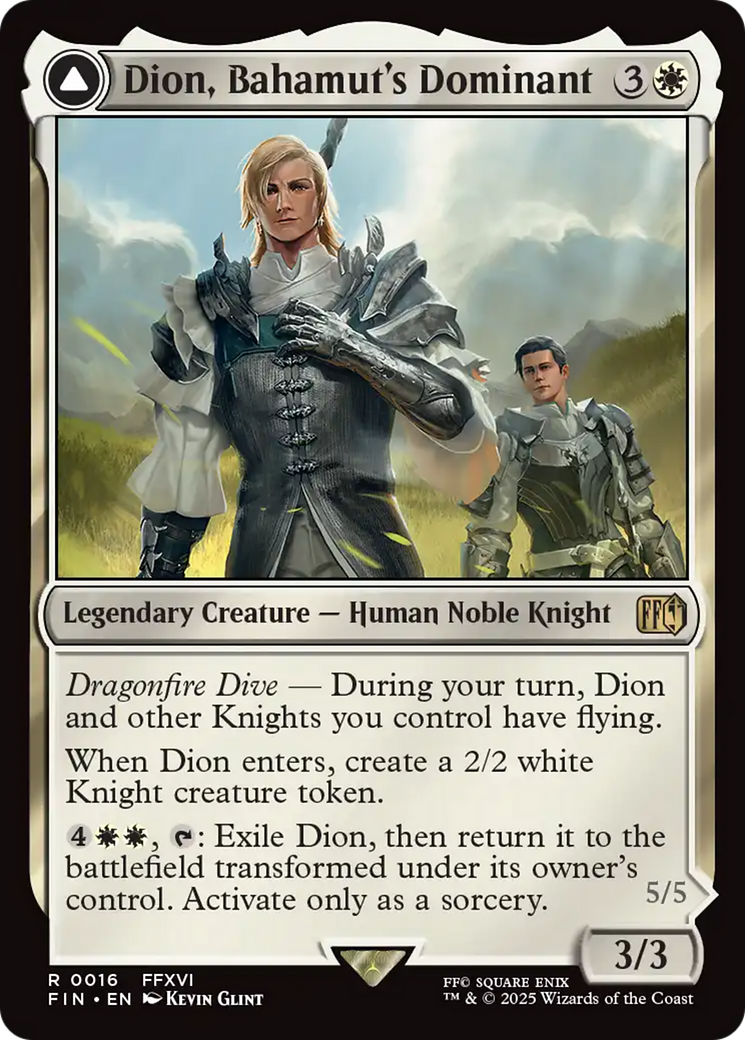 Dion, Bahamut's Dominant // Bahamut, Warden of Light (FIN-016) - FINAL FANTASY: (enchantment) Foil - Poke-Collect