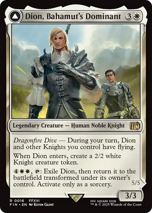 Dion, Bahamut's Dominant // Bahamut, Warden of Light (FIN-016) - FINAL FANTASY: (enchantment) Foil - Poke-Collect