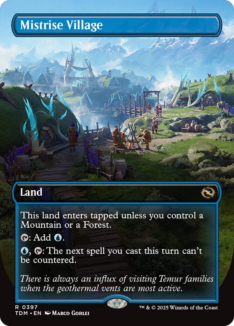 Mistrise Village (TDM-397) - Tarkir: Dragonstorm (Borderless) - Poke-Collect