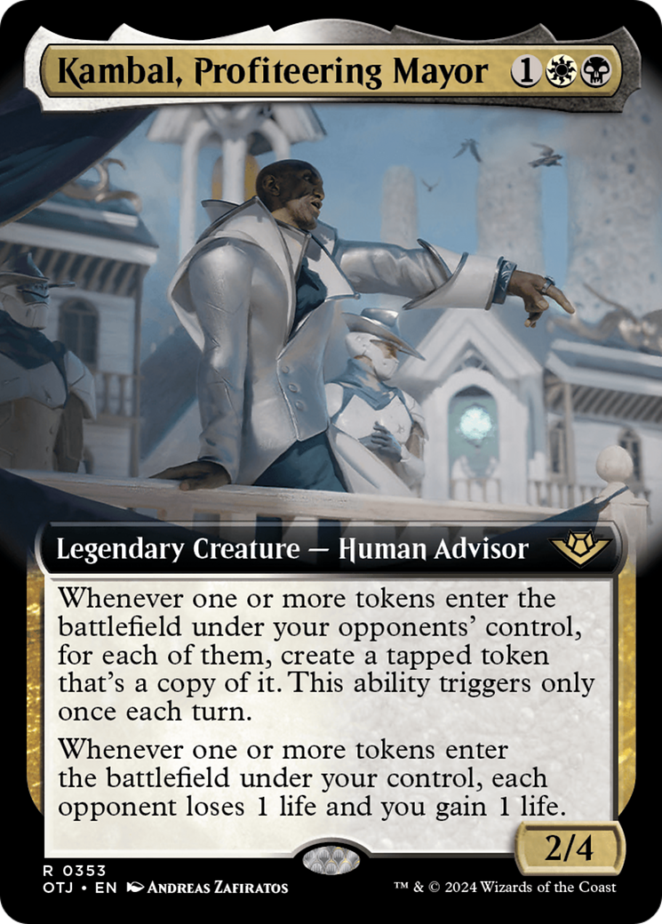 Kambal, Profiteering Mayor (OTJ-353) - Outlaws of Thunder Junction: (Extended Art) Foil - Poke-Collect