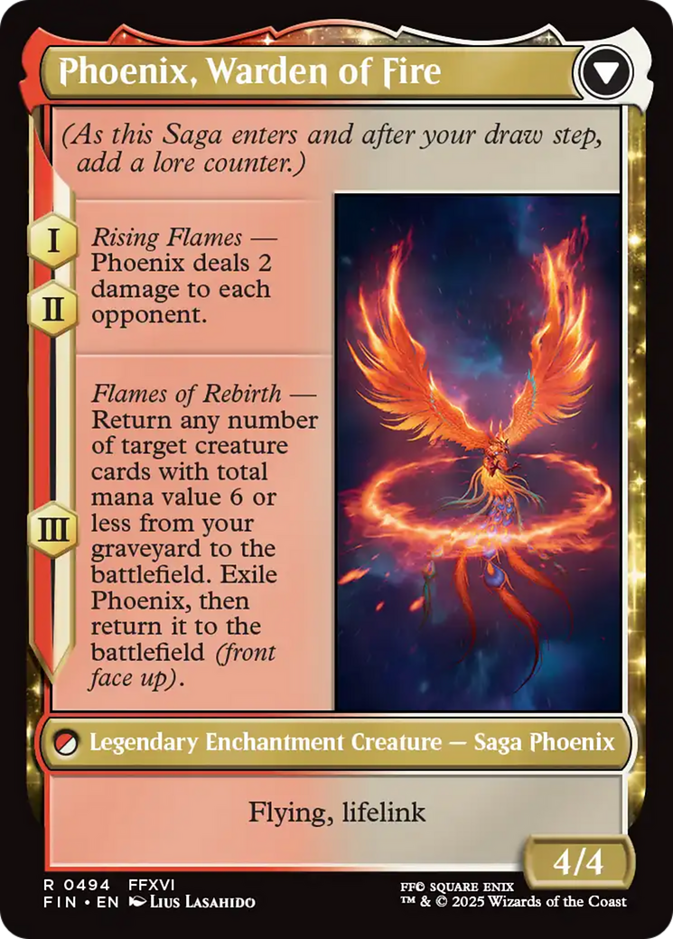 Joshua, Phoenix's Dominant // Phoenix, Warden of Fire (FIN-494) - FINAL FANTASY: (enchantment, Extended Art) Foil - Poke-Collect
