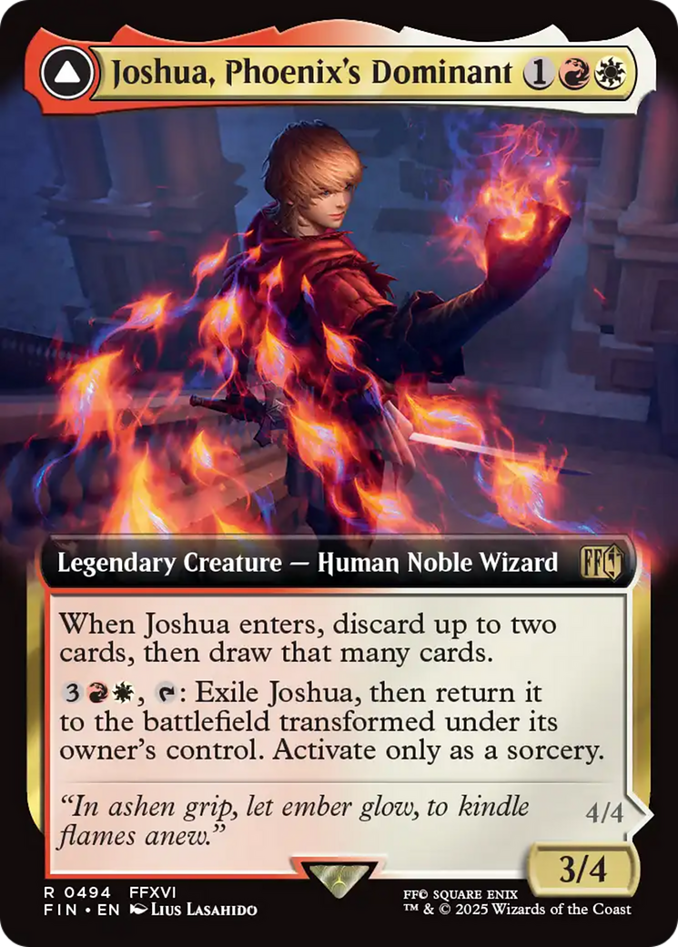 Joshua, Phoenix's Dominant // Phoenix, Warden of Fire (FIN-494) - FINAL FANTASY: (enchantment, Extended Art) - Poke-Collect