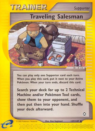 Traveling Salesman 137/147 - Aquapolis Reverse Holofoil - Poke-Collect