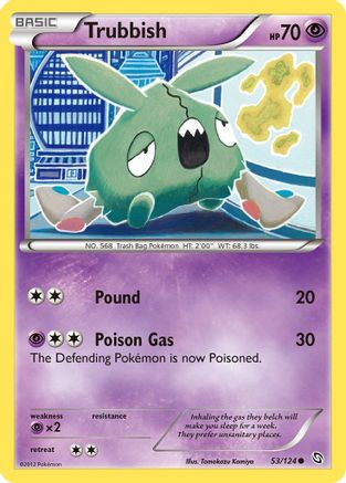 Trubbish 53/124 - Dragons Exalted Reverse Holofoil - Poke-Collect