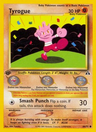 Tyrogue 66/75 - Neo Discovery 1st Edition - Poke-Collect
