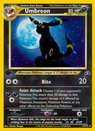 Umbreon 13/75 - Neo Discovery 1st Edition Holofoil - Poke-Collect