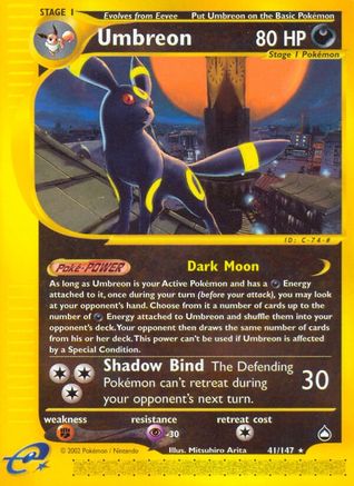 Umbreon 41/147 - Aquapolis Reverse Holofoil - Poke-Collect
