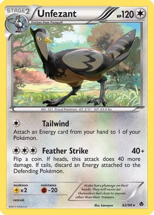 Unfezant 82/98 - Emerging Powers Reverse Holofoil - Poke-Collect