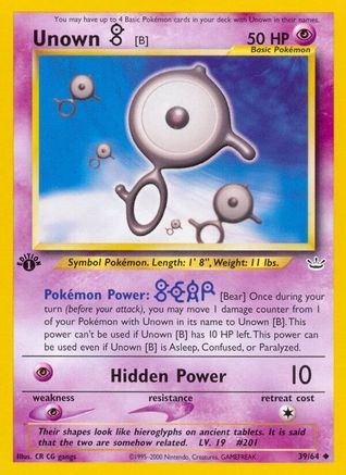 Unown [B] 39/64 - Neo Revelation Unlimited - Poke-Collect
