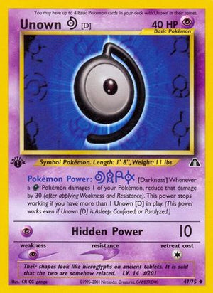 Unown [D] 47/75 - Neo Discovery 1st Edition - Poke-Collect