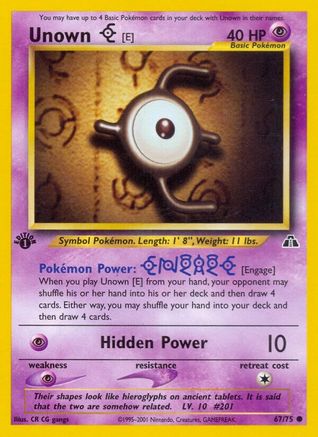 Unown [E] 67/75 - Neo Discovery 1st Edition - Poke-Collect