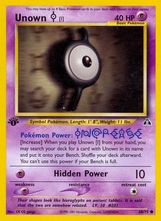 Unown [I] 68/75 - Neo Discovery Unlimited - Poke-Collect
