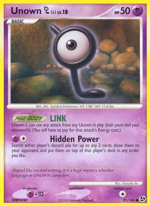 Unown L 91/106 - Great Encounters Reverse Holofoil - Poke-Collect