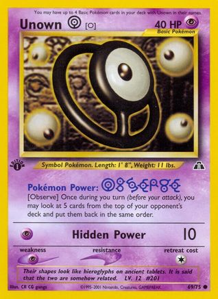 Unown [O] 69/75 - Neo Discovery 1st Edition - Poke-Collect