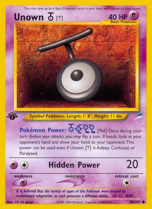 Unown [T] 88/105 - Neo Destiny 1st Edition - Poke-Collect