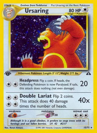 Ursaring 15/75 - Neo Discovery Unlimited Holofoil - Poke-Collect