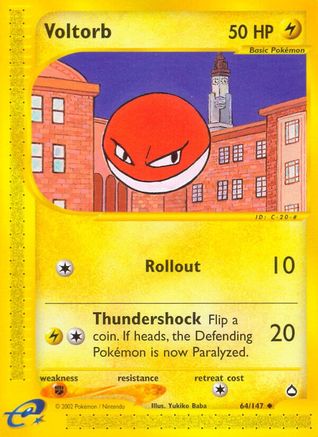Voltorb 64/147 - Aquapolis Reverse Holofoil - Poke-Collect