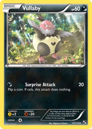 Vullaby 72/114 - Black & White Reverse Holofoil - Poke-Collect