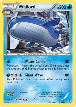 Wailord 26/124 - Dragons Exalted Reverse Holofoil - Poke-Collect