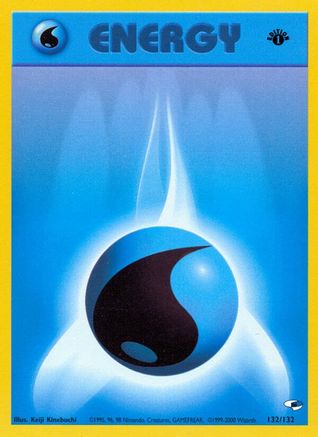 Water Energy 132/132 - Gym Heroes 1st Edition - Poke-Collect