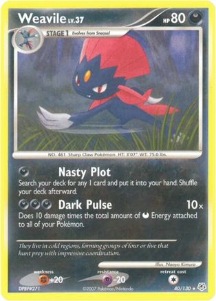 Weavile 40/130 - Diamond & Pearl Reverse Holofoil - Poke-Collect