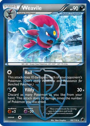 Weavile 66/116 - Plasma Freeze Reverse Holofoil - Poke-Collect