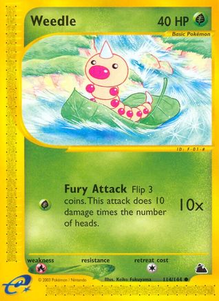 Weedle 114/144 - Skyridge Reverse Holofoil - Poke-Collect