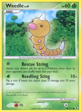 Weedle 86/111 - Rising Rivals Reverse Holofoil - Poke-Collect