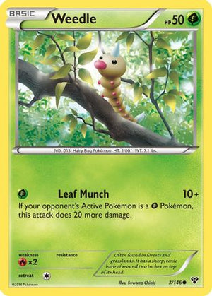 Weedle 3/146 - XY Reverse Holofoil - Poke-Collect
