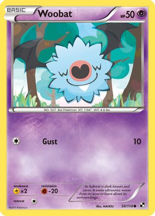 Woobat 50/114 - Black & White Reverse Holofoil - Poke-Collect