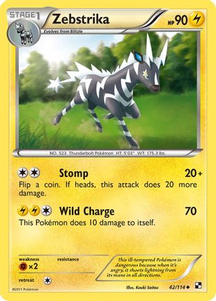 Zebstrika 42/114 - Black & White Reverse Holofoil - Poke-Collect