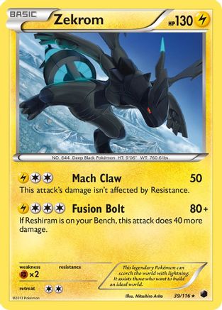 Zekrom 39/116 - Plasma Freeze Reverse Holofoil - Poke-Collect