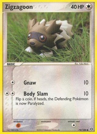Zigzagoon 74/106 - Emerald Reverse Holofoil - Poke-Collect